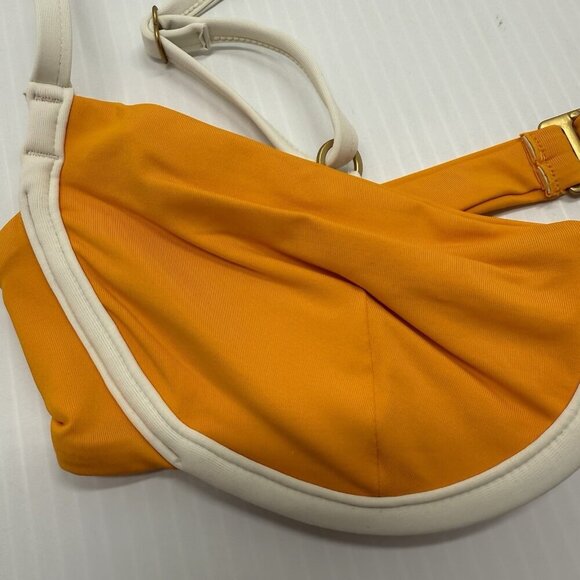L Space  Bikini Top Women Orange & Cream Nico Underwire Size Medium Beachy Pool - Picture 4 of 8